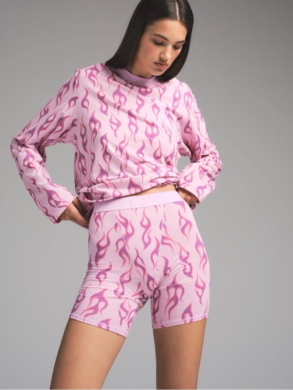 SKIMS BOYFRIEND LONG SLEEVE AND BOXER SET